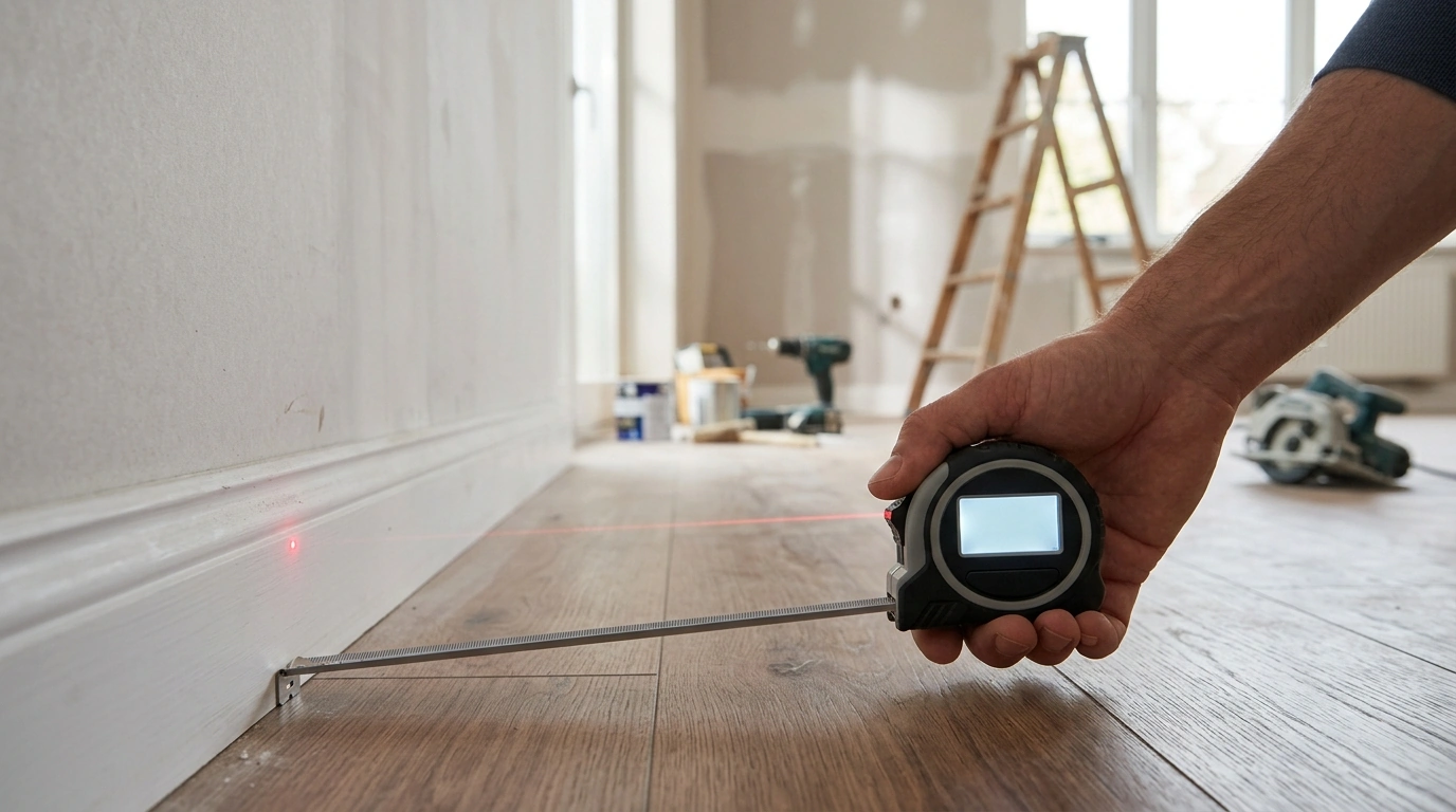 2-in-1 Laser Tape Measure: 135 ft Laser, 16 ft Tape